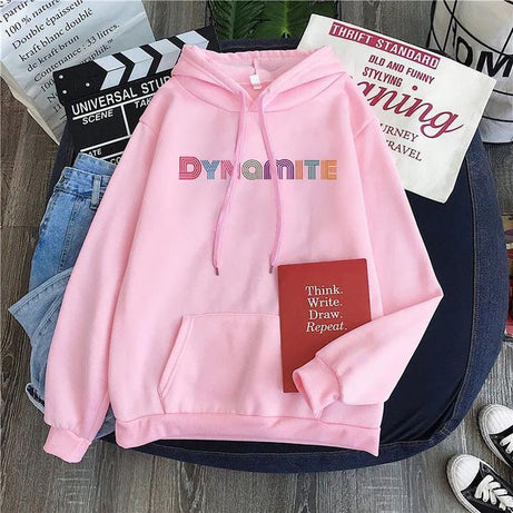 Dynamite Printed Pullover Pink Hoodie For Women - Oshi.pk - Buy & Sell Online