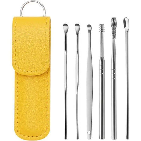 Ear Wax Cleaning Kit, 6 Pcs Ear Pick Tools, Wax Removal Kit, Ear Cleaning Tool Set, Spring Earwax Cleaner Tool For Children And Adult