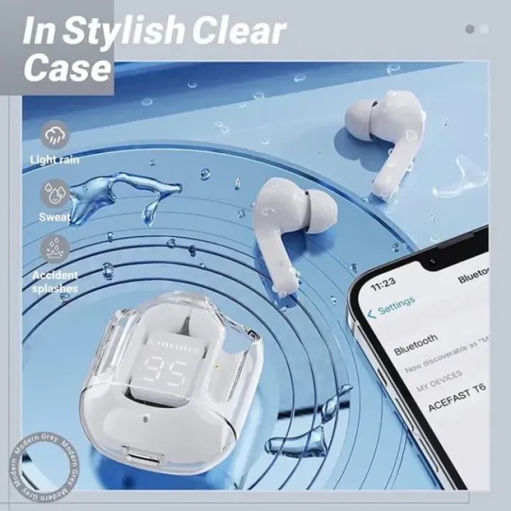 EARBUDS AIR 31 AIRPODS WIRELESS EARBUDS WITH CRYSTAL TRANSPARENT CASE WITH TYPE C CHARGING|EARBUDS BLUETOOTH 5.3 - Oshi.pk - Buy & Sell Online