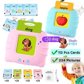 Early Education Learning Device |Talking Toy Flash Card for Kids Language 224 Words