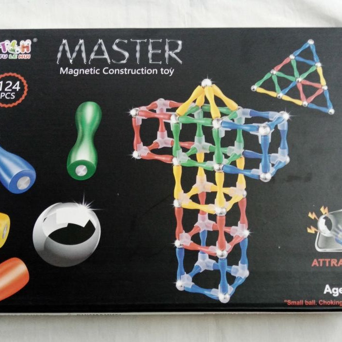 Master Magnetic Construction Toy- 124 pcs - Oshi.pk - Buy & Sell Online