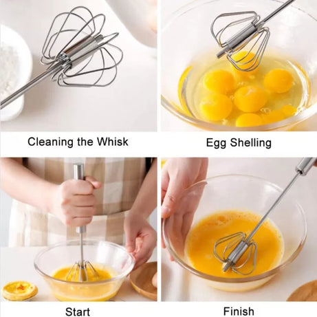 Egg Beater Stainless Steel Semi-Automatic Blender Egg Cream Stirring Kitchen Gadgets - Oshi.pk - Buy & Sell Online