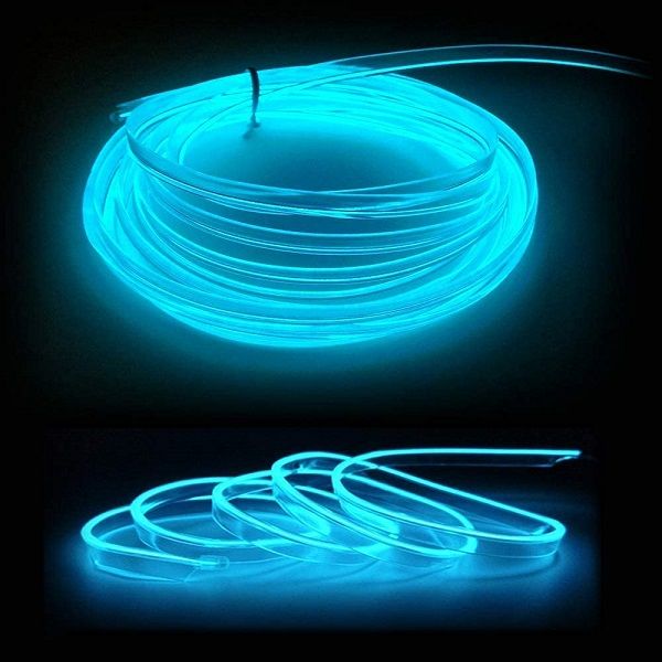 EL Wire Ice Blue Color 3 Meters Car Interior Decoration Cold Light Line - Oshi.pk - Buy & Sell Online