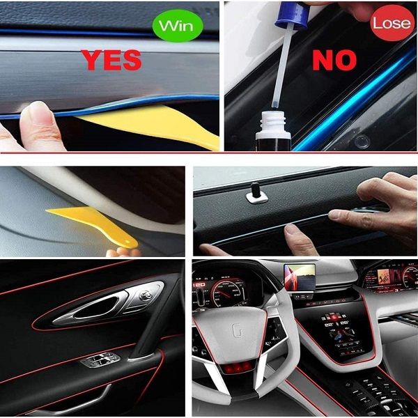 EL Wire Ice Blue Color 3 Meters Car Interior Decoration Cold Light Line - Oshi.pk - Buy & Sell Online