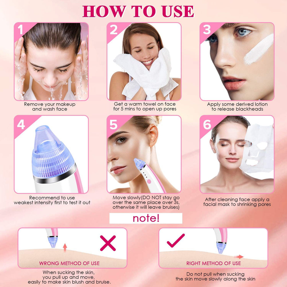 Electric Rechargeable Blackhead Acne Oil Remover Vacuum Nose Suction Face Pore Cleaner Facial Beauty Equipment Nose Blackhead Removal - Oshi.pk - Buy & Sell Online