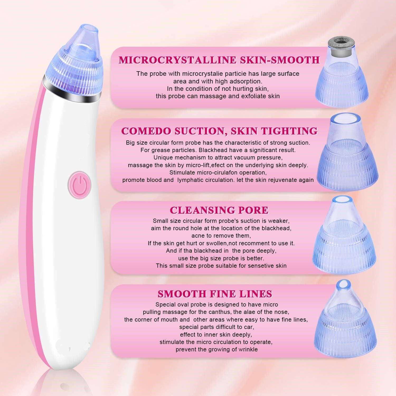 Electric Rechargeable Blackhead Acne Oil Remover Vacuum Nose Suction Face Pore Cleaner Facial Beauty Equipment Nose Blackhead Removal - Oshi.pk - Buy & Sell Online