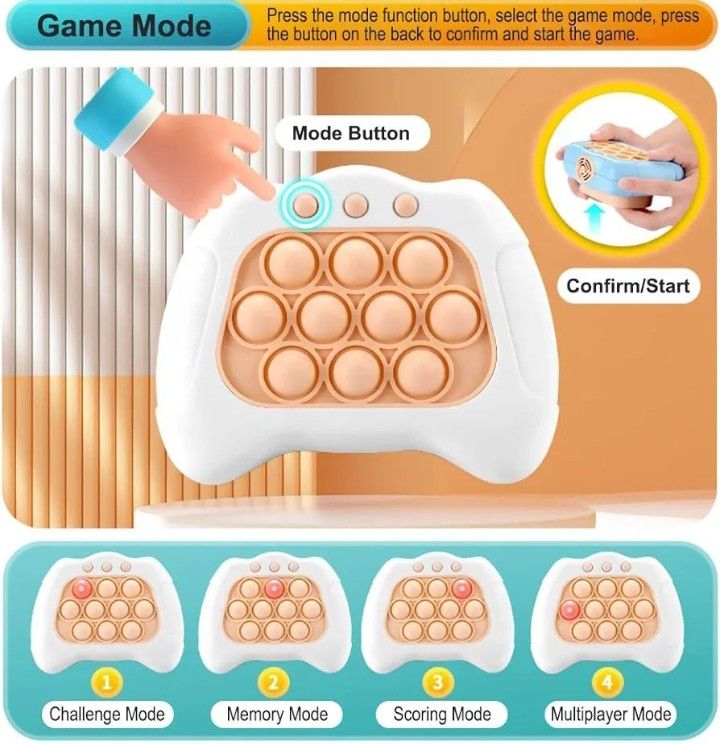 Electric Breakthrough Puzzle Pop It Console Stress Relief Fidget Toy Quick Push Bubble Game Console For Kids - Oshi.pk - Buy & Sell Online