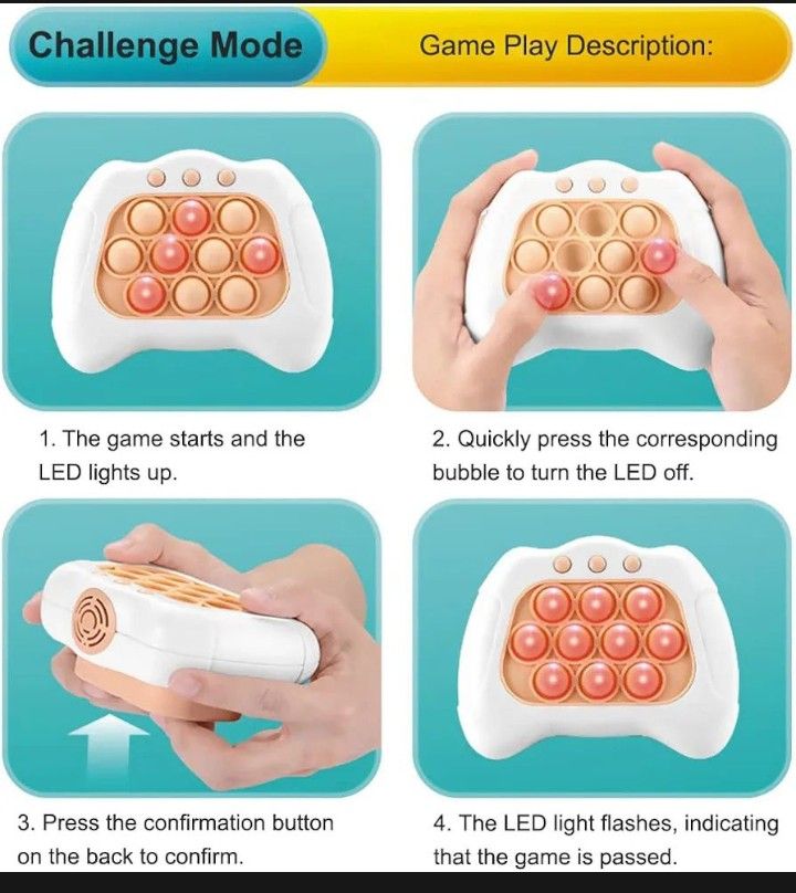 Electric Breakthrough Puzzle Pop It Console Stress Relief Fidget Toy Quick Push Bubble Game Console For Kids - Oshi.pk - Buy & Sell Online