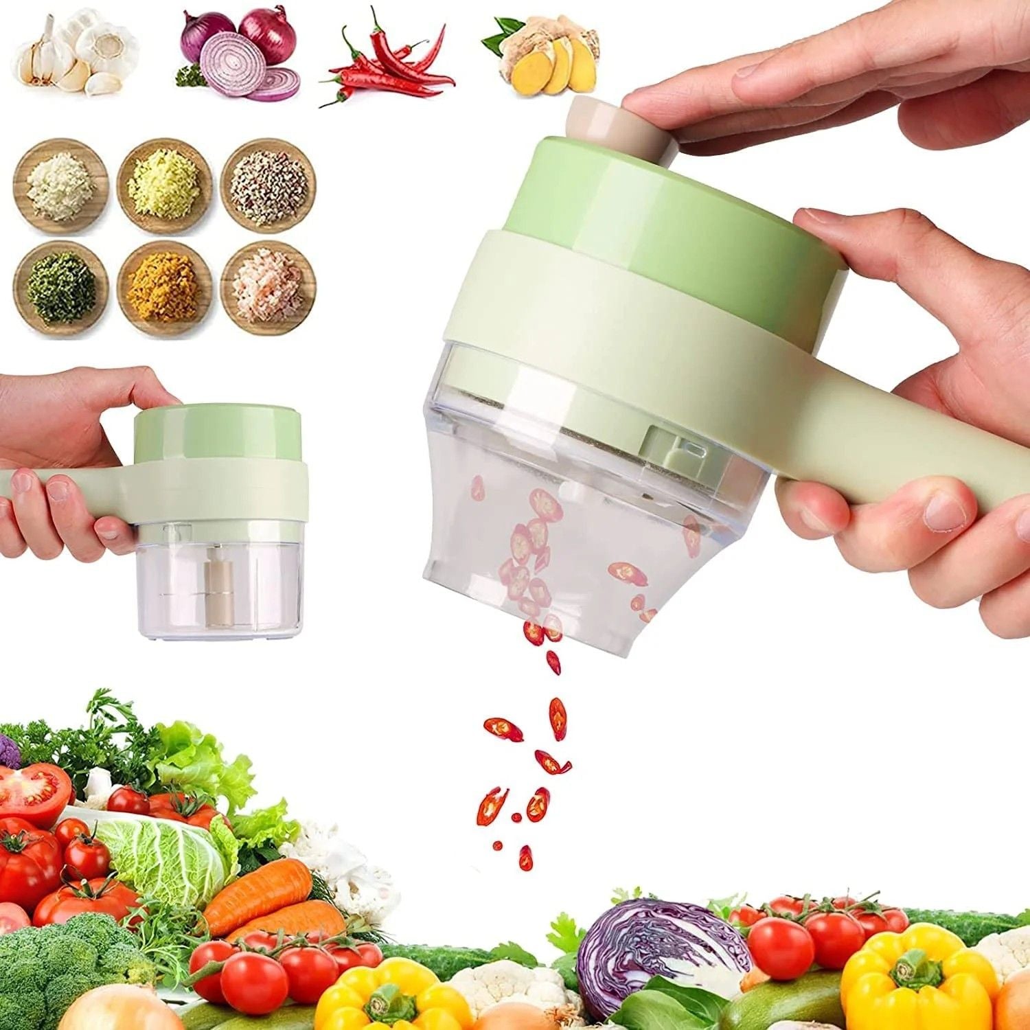 Electric Chopper Vegetable Cutter Set Food Chopper - Oshi.pk - Buy & Sell Online
