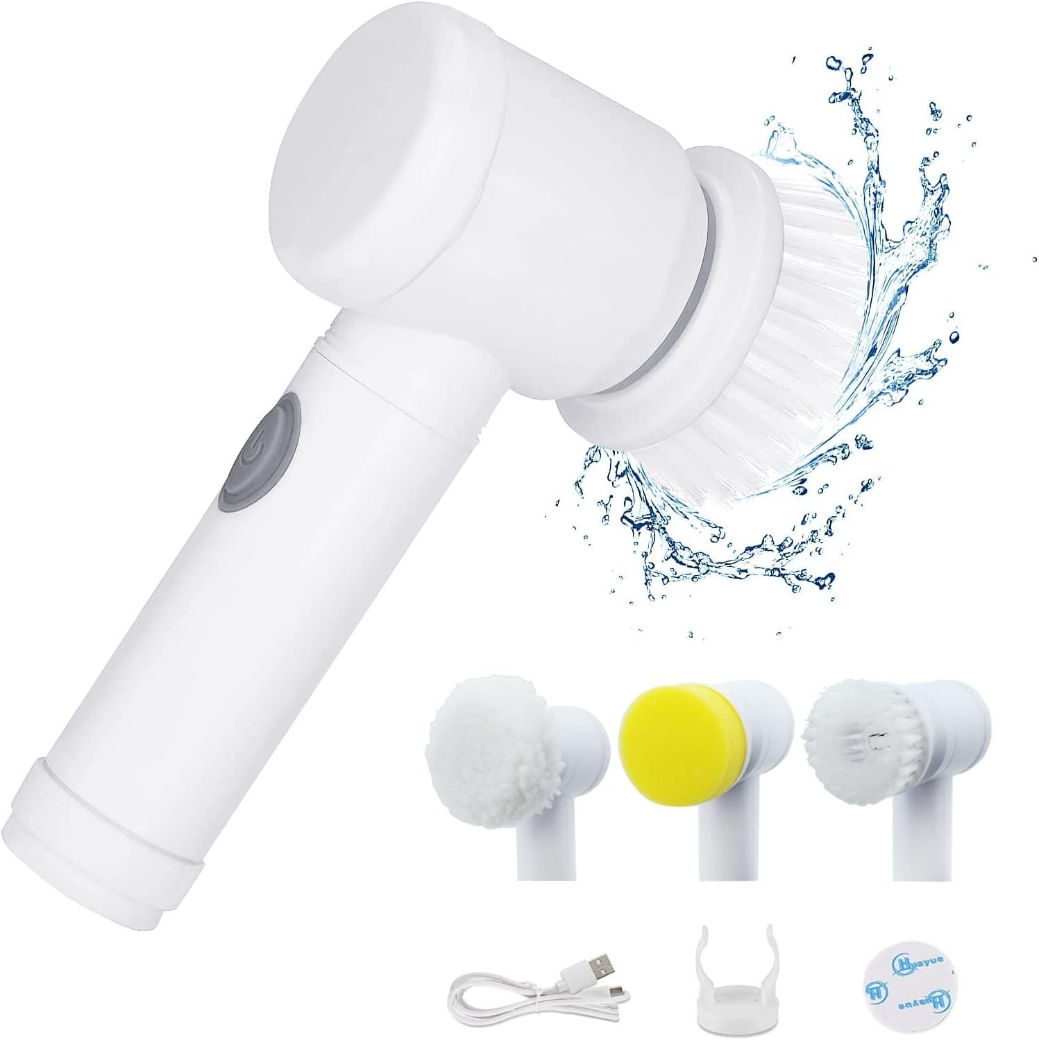 Electric Cleaning Brush, Cordless Handheld Shower Washer with 3 Interchangeable Brush Heads for ,Kitchen, Bathroom, Bathtub, Tiles, Windows, Tub, Dish - Oshi.pk - Buy & Sell Online