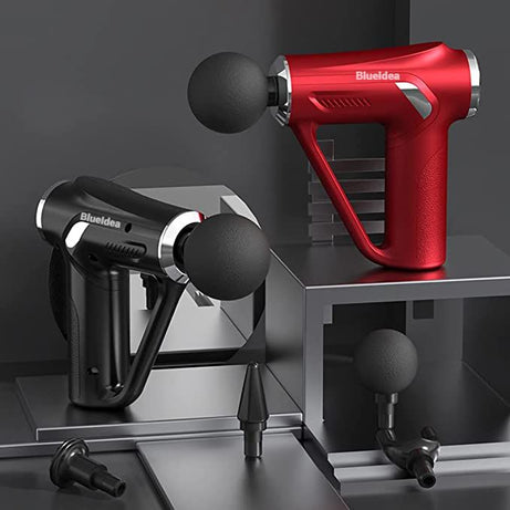 Electric Fascial Massager Rechargeable Adjustable Back Muscle Massage Machine Gym Sports with 4 Heads, Black Instrument Deep Tissue Percussion Super Q - Oshi.pk - Buy & Sell Online