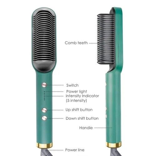 HAIR STRAIGHTENER FOR WOMEN & MEN BRUSH HEATED COMB STRAIGHT & CURLY STYLING TOOL BOTH - Oshi.pk - Buy & Sell Online