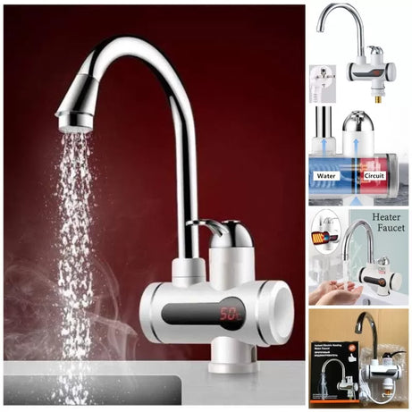 Electric Kitchen Water Heater Tap Instant Hot Water Faucet Heater Cold Heating Faucet Tankless Instantaneous Water Heater