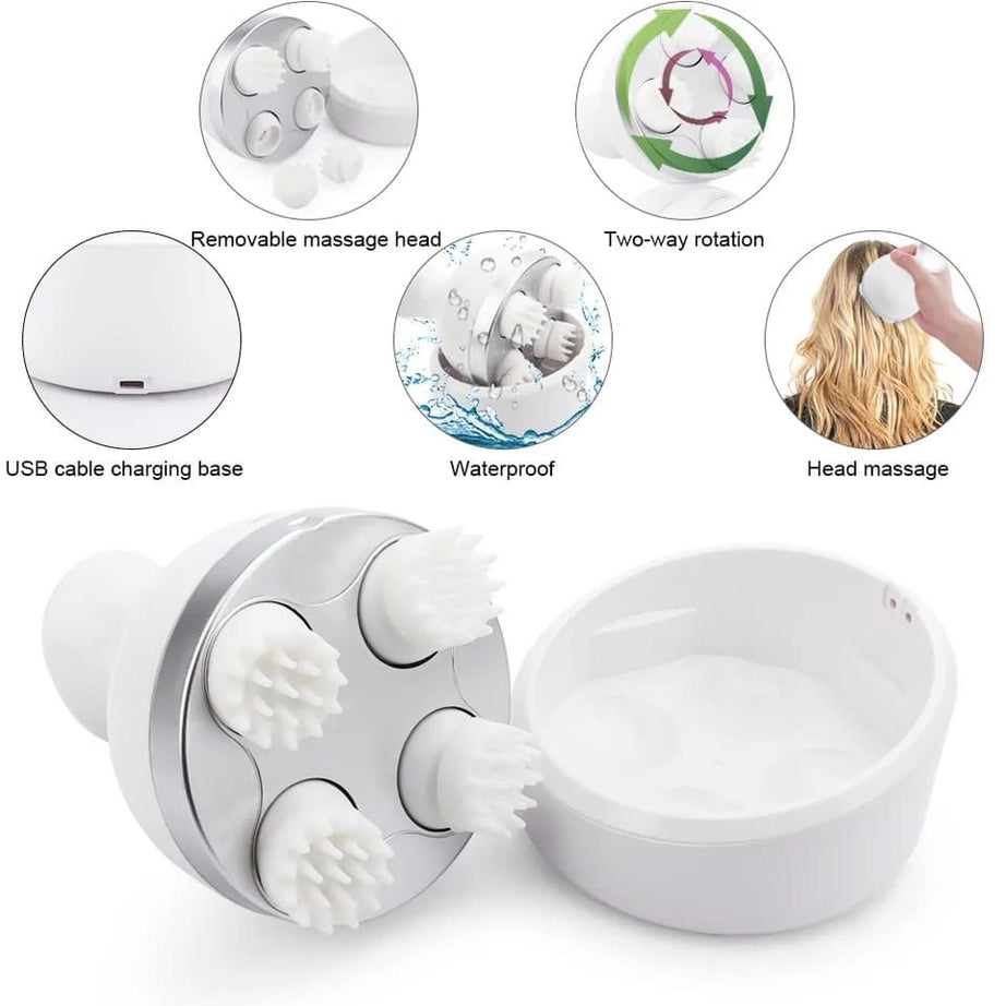 Electric Scalp Massager, Portable Rechargeable Head Massager Handheld Hair Scalp Scratcher for Full-Body Massage, Hair Growth and Stress Relax - Oshi.pk - Buy & Sell Online