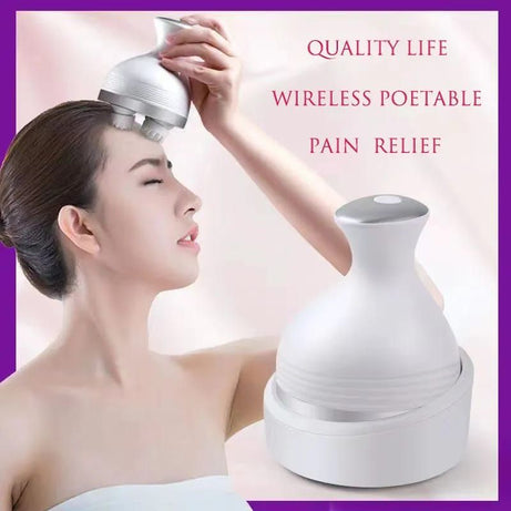 Electric Scalp Massager, Portable Rechargeable Head Massager Handheld Hair Scalp Scratcher for Full-Body Massage, Hair Growth and Stress Relax - Oshi.pk - Buy & Sell Online