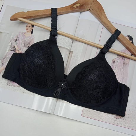 Embroidered Full Cup Wrinkle Free Padded Push Up Bra