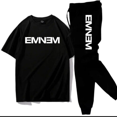 EMNEM printed Black t shirt & Black trouser Tracksuit - Oshi.pk - Buy & Sell Online