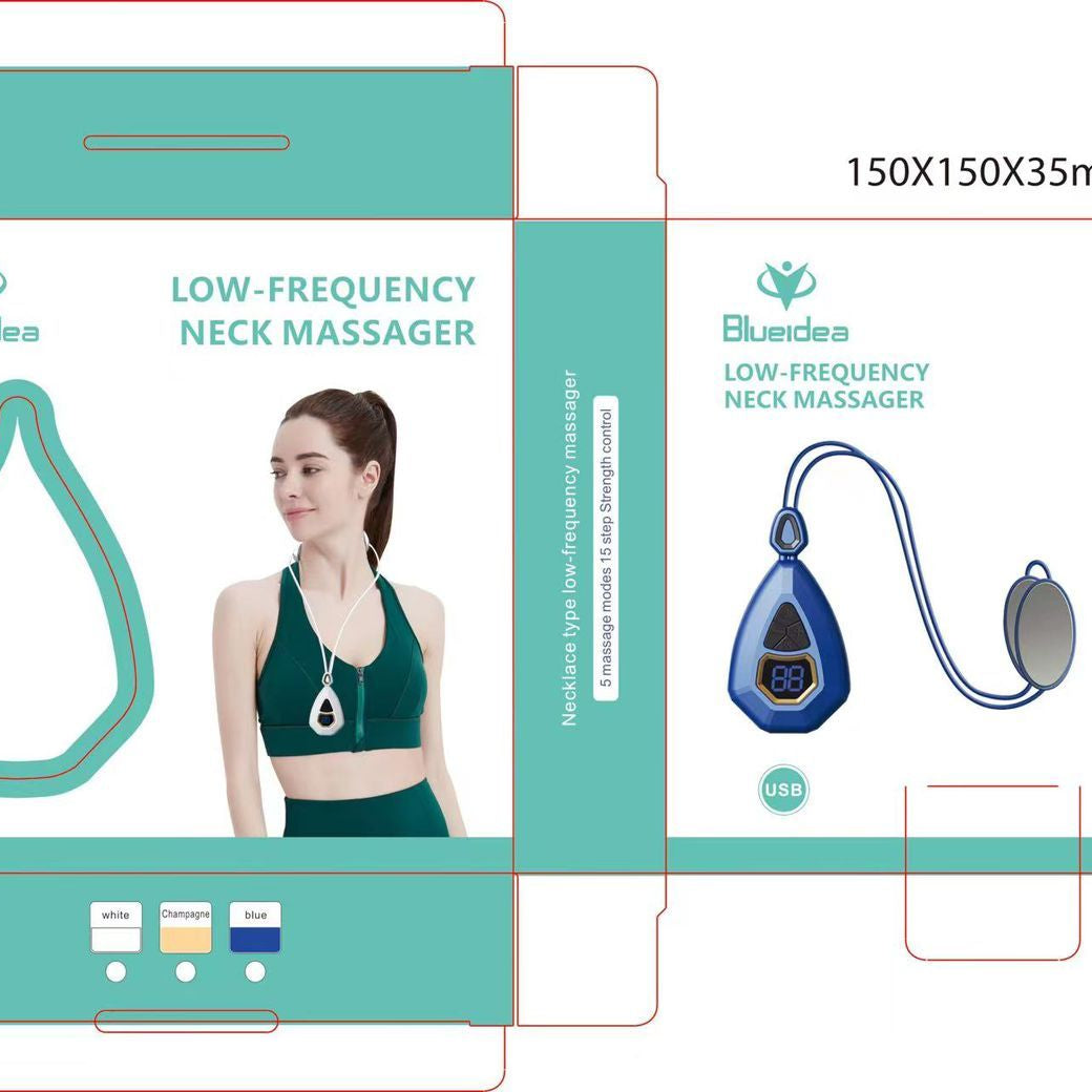 EMS Electric Cervical Massager Smart Neck Massage- Apparatus Low Frequency Pulse Relaxing 5 Modes Heating Pain Relief Myostimulator Pendant Cervical S - Oshi.pk - Buy & Sell Online