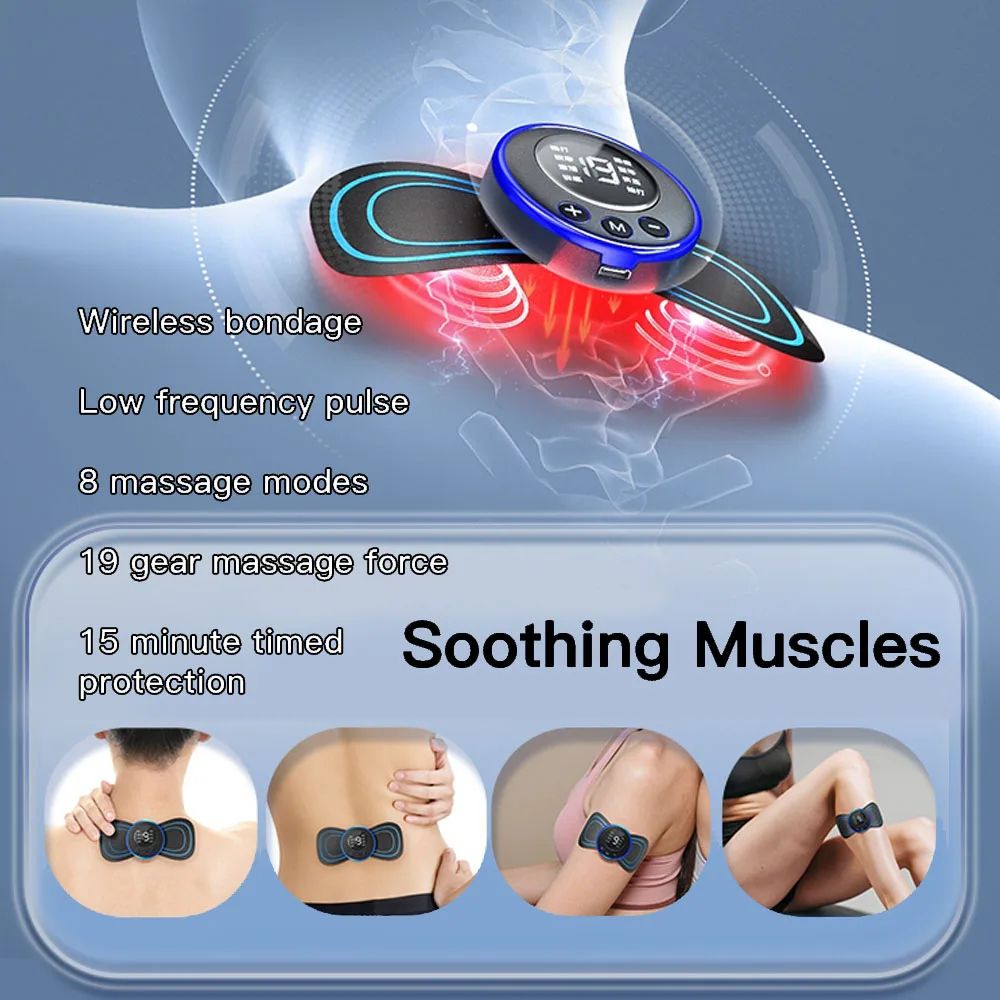 EMS Mini Portable Electric Neck Massager Cervical Massage Stimulator Stickers Physiotherapy Instrument Muscle Relief Pain - Oshi.pk - Buy & Sell Online