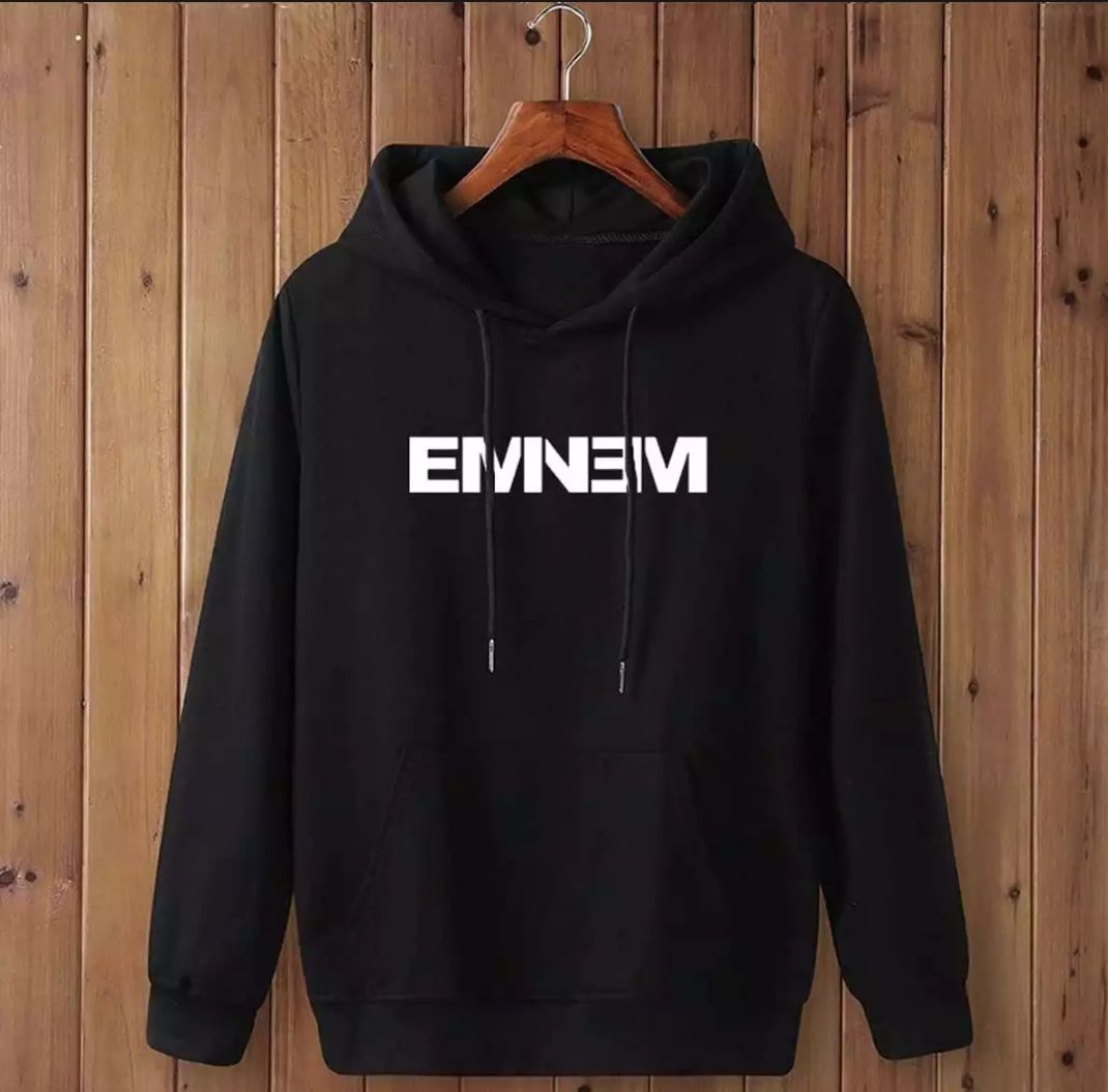 enenim Printed Fleece Pull Over Black Hoodie - Oshi.pk - Buy & Sell Online