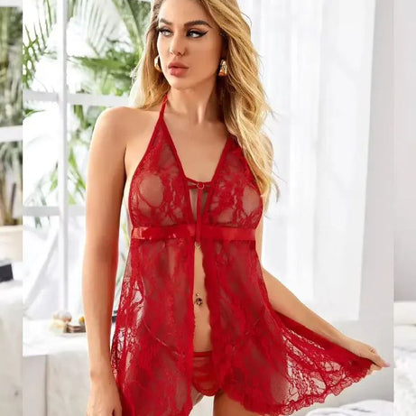 Soft Net Split Style Short Nighty - Red - Oshi.pk - Buy & Sell Online