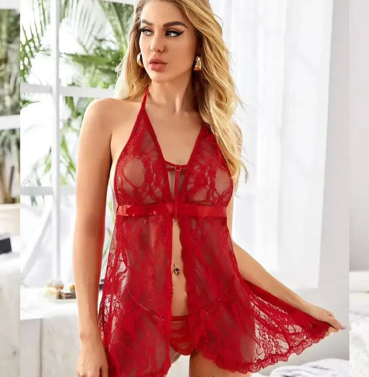 Soft Net Split Style Short Nighty - Red - Oshi.pk - Buy & Sell Online