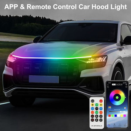 Exterior Car LED Hood Light Strip RGB Multicolor with App & Remote - Oshi.pk - Buy & Sell Online