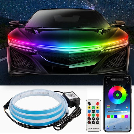 Exterior Car LED Hood Light Strip RGB Multicolor with App & Remote - Oshi.pk - Buy & Sell Online