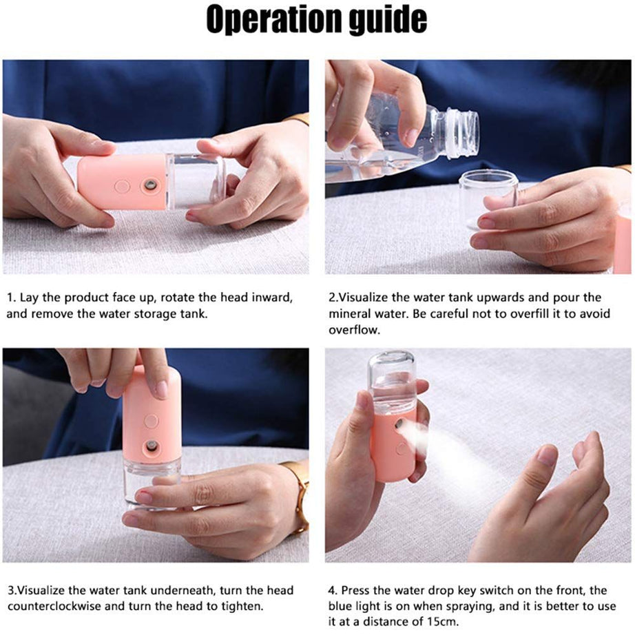 USB Mini Portable Facial Sprayer Humidifier Nano Face Steamer Handheld Face Hydrating Machine - Oshi.pk - Buy & Sell Online