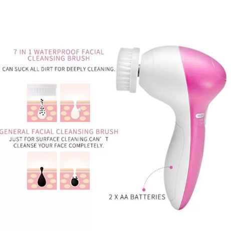 Face Massager, 5 in 1 Electric Cleanser, Portable Electric Facial Massager, Beauty Care Massager - Oshi.pk - Buy & Sell Online