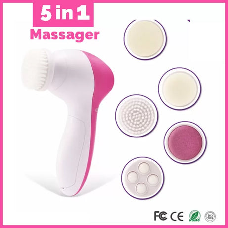 Face Massager, 5 in 1 Electric Cleanser, Portable Electric Facial Massager, Beauty Care Massager - Oshi.pk - Buy & Sell Online