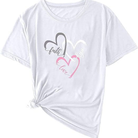 Faith Hope Love hearts, triple hearts T-shirt for Women's - Oshi.pk - Buy & Sell Online