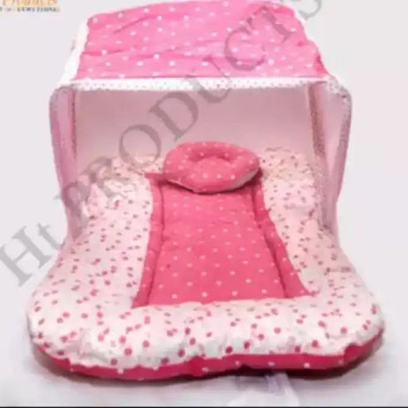 Fancy Baby Sleeping bag with Mosquito net Embroided Frill Crib 0-1 Year Infant Portable Folding Baby Cots Net Infant Sleeping Bag - baby bistar gaddi - Oshi.pk - Buy & Sell Online