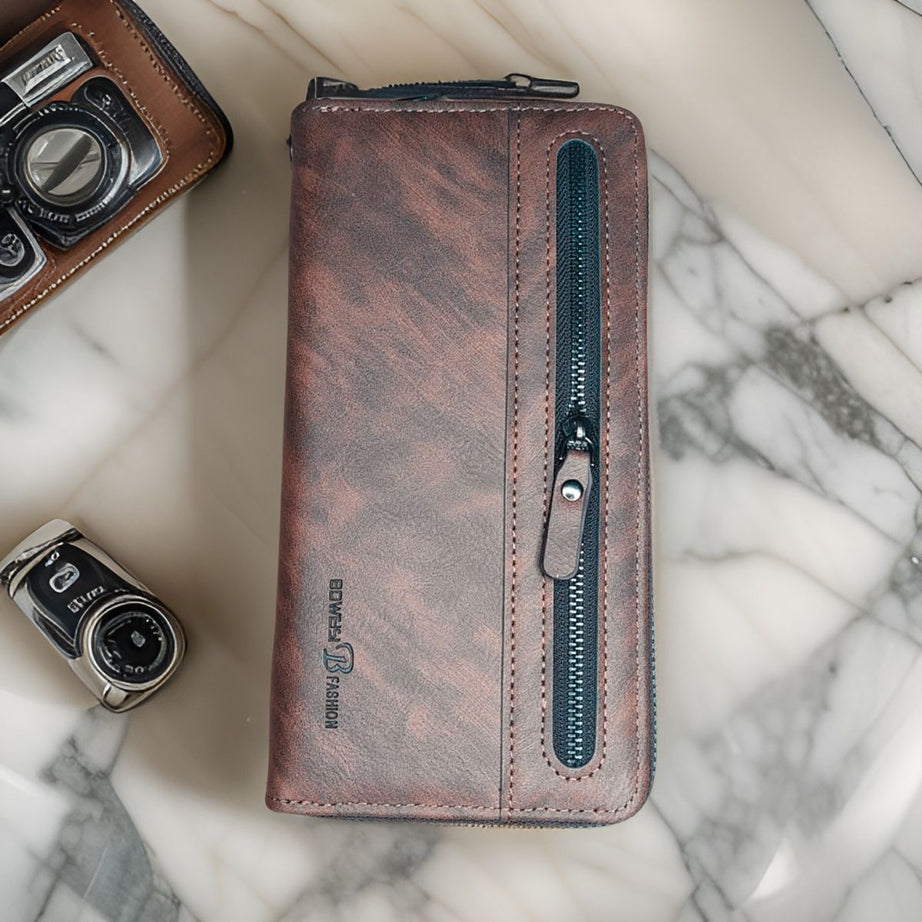 Fashion Women Wallets PU Leather Wallet Double Zipper Day Clutch Purse Wristlet Portefeuille Handbags Female wallet - Oshi.pk - Buy & Sell Online