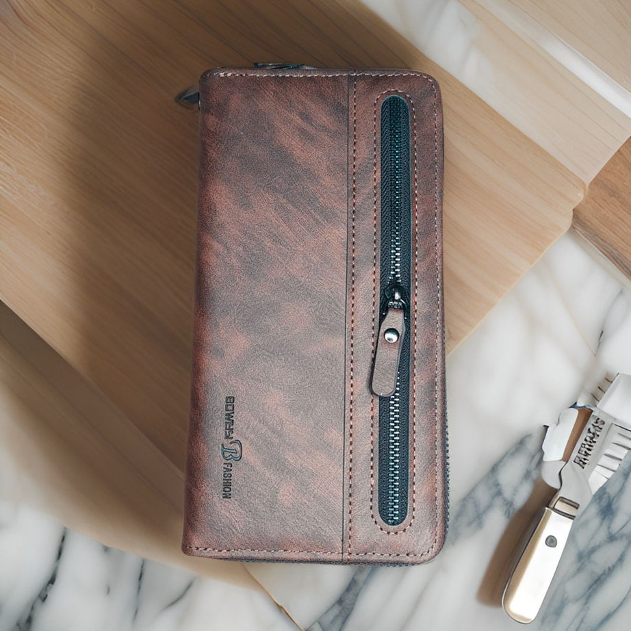 Fashion Women Wallets PU Leather Wallet Double Zipper Day Clutch Purse Wristlet Portefeuille Handbags Female Wallet - Oshi.pk - Buy & Sell Online