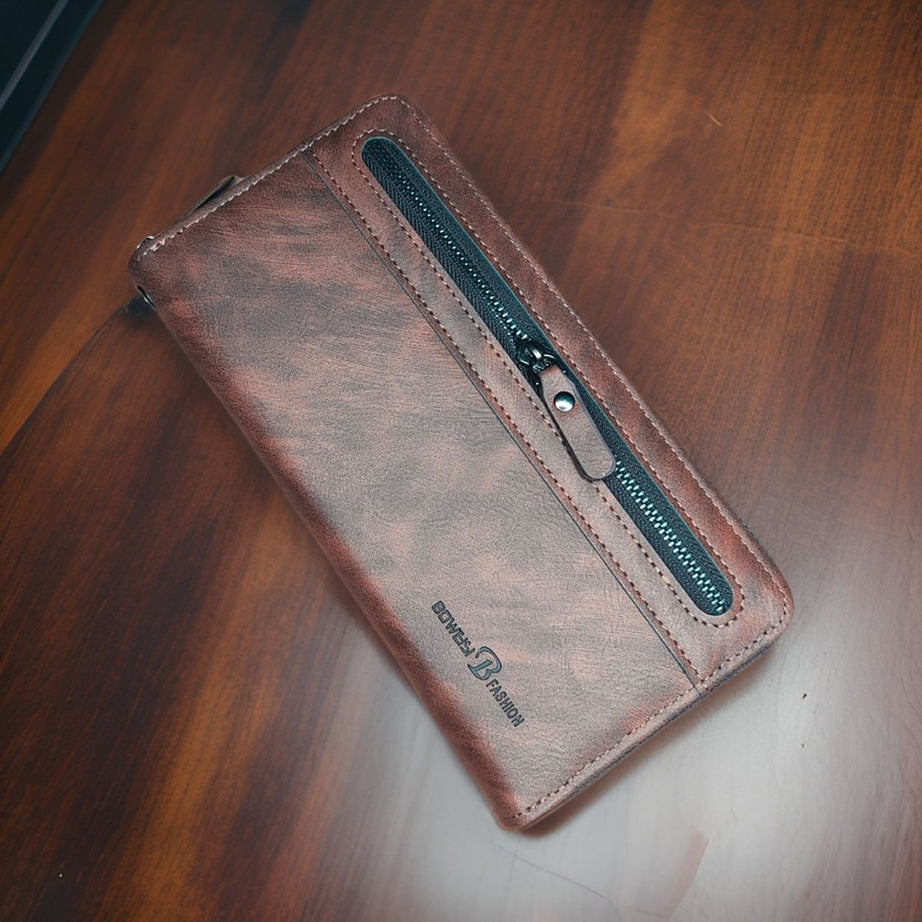 Fashion Women Wallets PU Leather Wallet Double Zipper Day Clutch Purse Wristlet Portefeuille Handbags Female Wallet - Oshi.pk - Buy & Sell Online