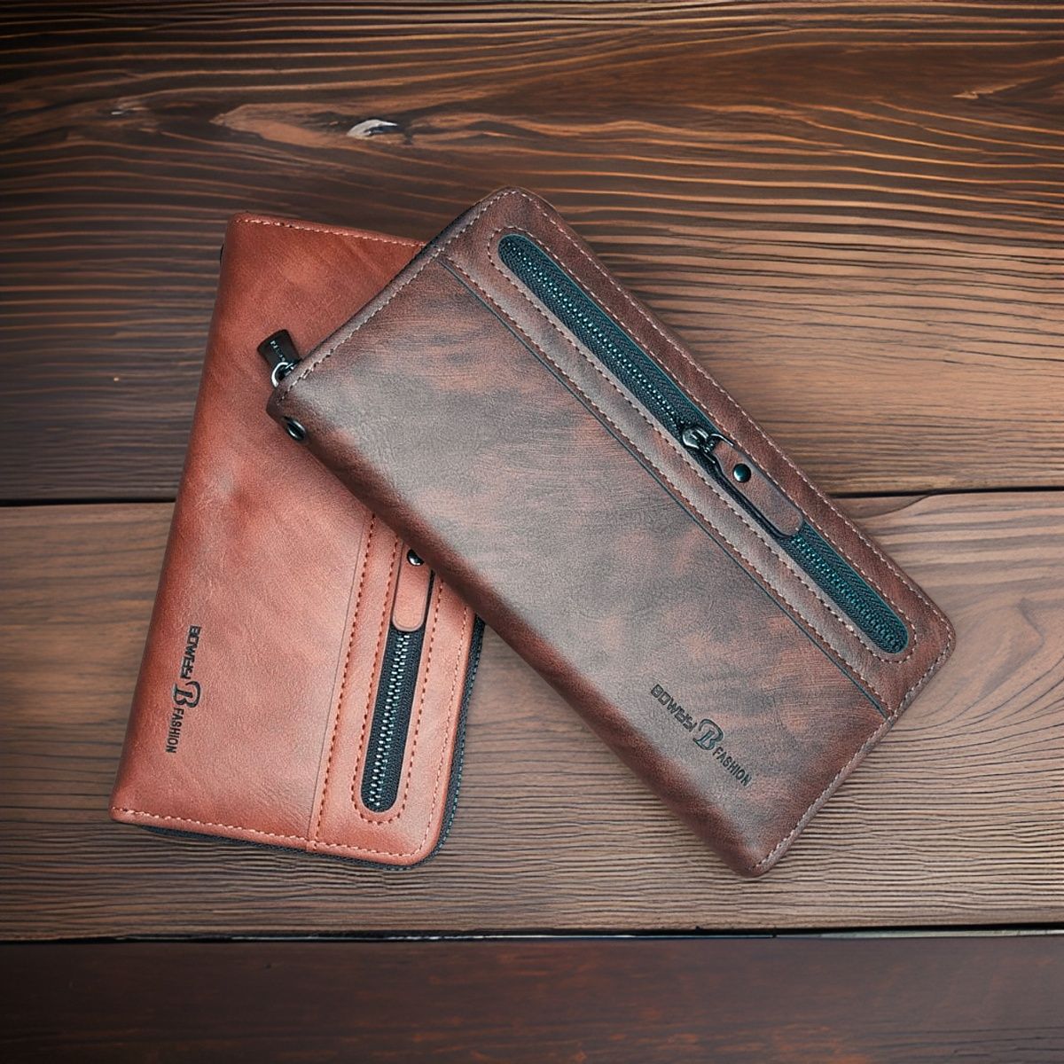 Fashion Women Wallets PU Leather Wallet Double Zipper Day Clutch Purse Wristlet Portefeuille Handbags Female Wallet - Oshi.pk - Buy & Sell Online