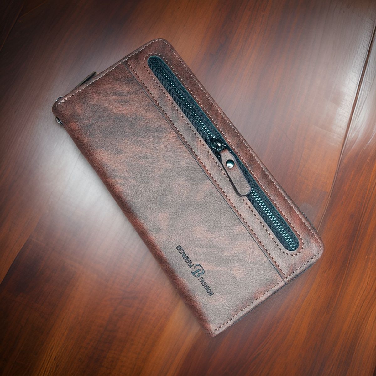 Fashion Women Wallets PU Leather Wallet Double Zipper Day Clutch Purse Wristlet Portefeuille Handbags Female Wallet - Oshi.pk - Buy & Sell Online