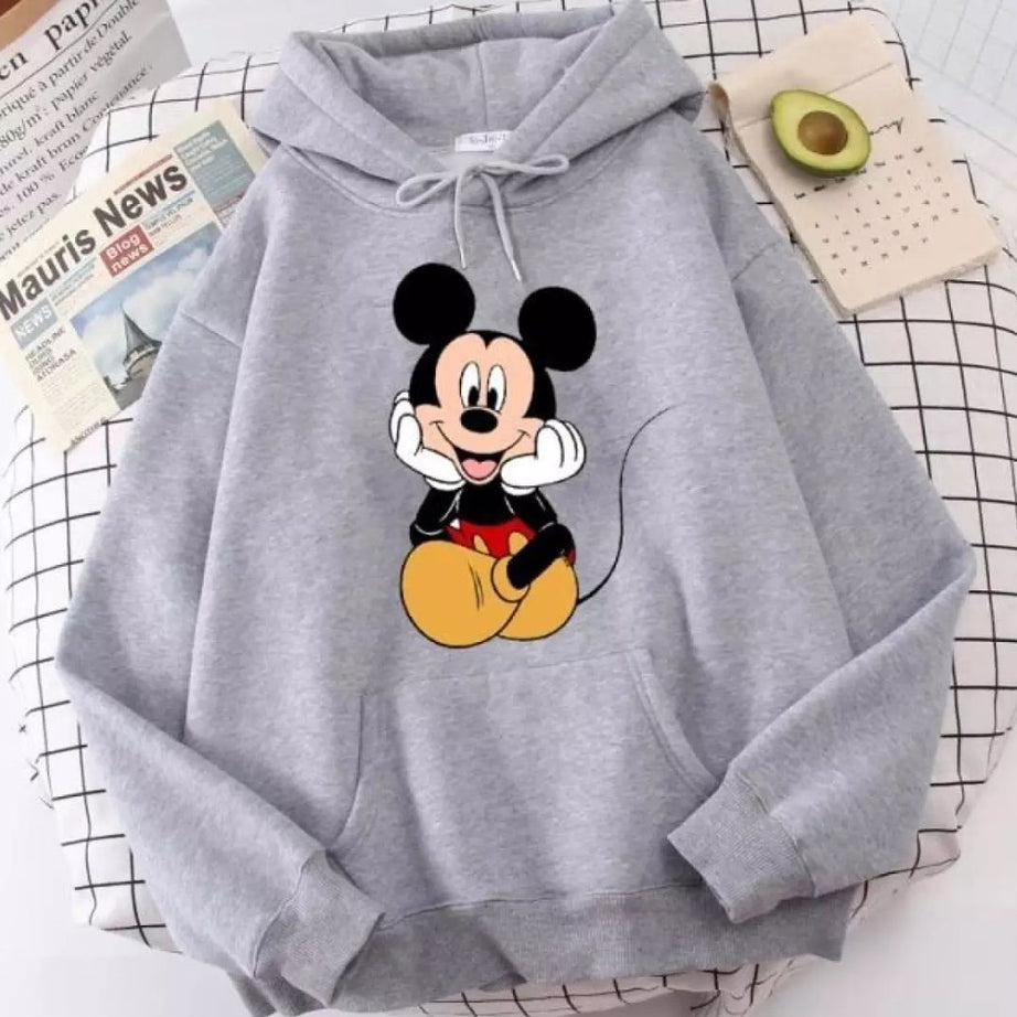 Favourite Character Mickeymouse Printed Pullover Grey Hood - Oshi.pk - Buy & Sell Online