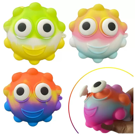 Fidget Ball Big Eyes Rainbow Silicone Ball Fidget Sensory Ball Toy - Oshi.pk - Buy & Sell Online