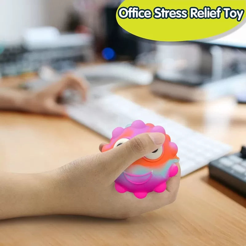 Fidget Ball Big Eyes Rainbow Silicone Ball Fidget Sensory Ball Toy - Oshi.pk - Buy & Sell Online