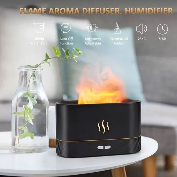 Flame Humidifier And Aroma Diffuser Realistic Flame Effect Portable And Versatile Usage - Oshi.pk - Buy & Sell Online