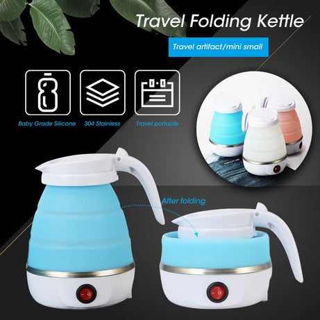 Foldable And Portable Teapot Water Heater 0.6L 600W 220V Electric Kettle For Travel And Home Tea Pot Water Kettle Silica Gel Fast Water Boiling 600 ml - Oshi.pk - Buy & Sell Online