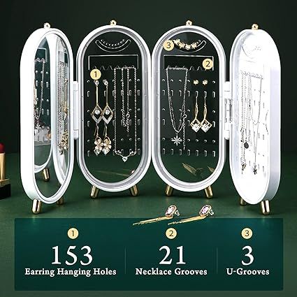 Foldable Jewellery Organizer with Mirror - Oshi.pk - Buy & Sell Online