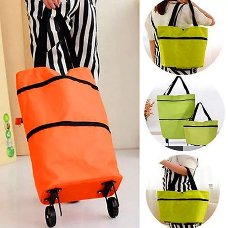 Foldable Multi-Function Trolley Bag Grocery Bags with Wheels - Oshi.pk - Buy & Sell Online