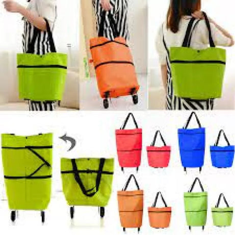 Foldable Multi-Function Trolley Bag Grocery Bags with Wheels - Oshi.pk - Buy & Sell Online