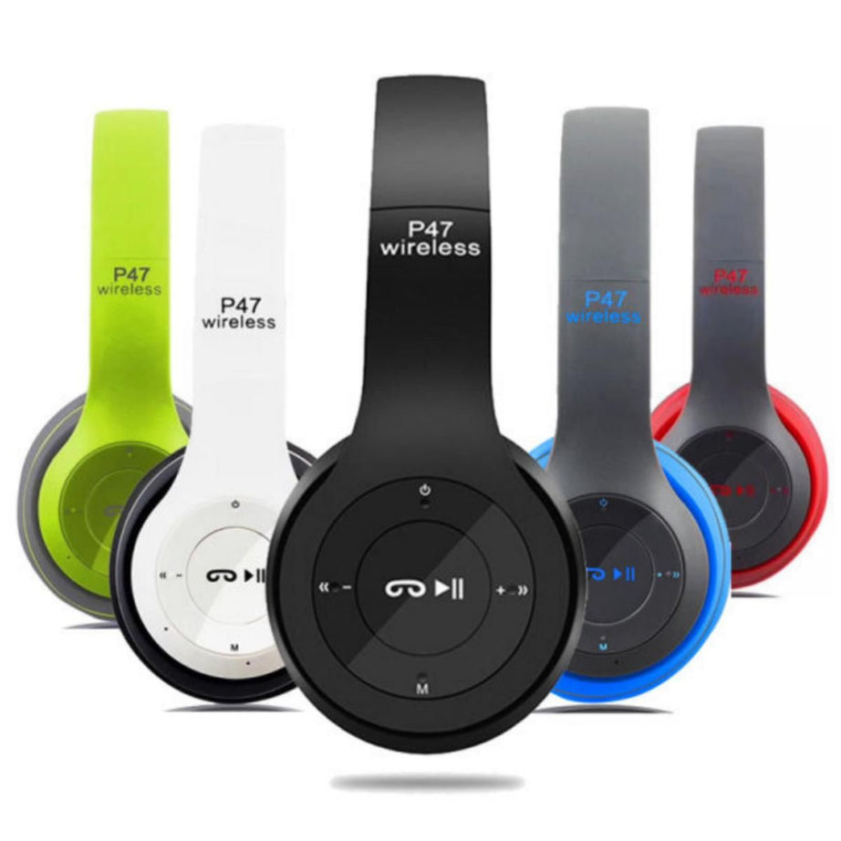 Foldable P47 Wireless Headphones with Mic for Gaming (Random Color) - Oshi.pk - Buy & Sell Online