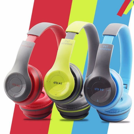 Foldable P47 Wireless Headphones with Mic for Gaming (Random Color) - Oshi.pk - Buy & Sell Online
