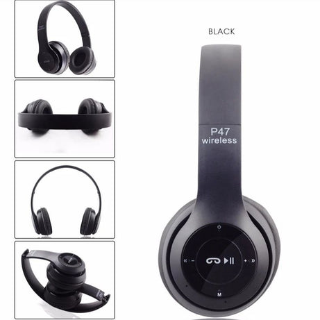 Foldable P47 Wireless Headphones with Mic for Gaming (Random Color) - Oshi.pk - Buy & Sell Online