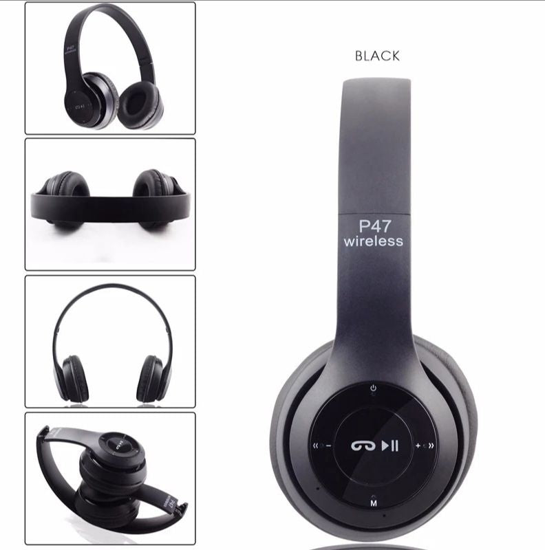 Foldable P47 Wireless Headphones with Mic for Gaming (Random Color) - Oshi.pk - Buy & Sell Online